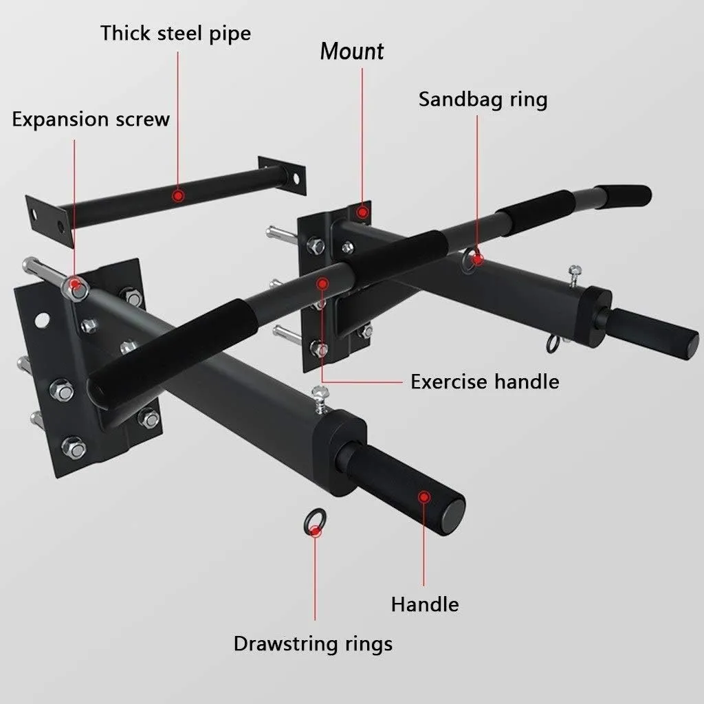 Horizontal Bars Single Parallel Bars Home Sports Fitness Equipment Beam Mounting Rods, 95*76*30cm, Black