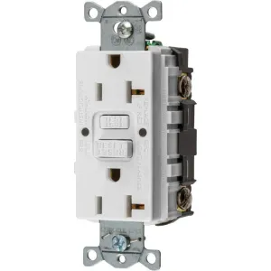 Hubbell Wiring GFRST20W AUTOGUARD Commercial Standard GFCI Receptacle, White, NEMA 5-20R, 125 Volts, 20 AMPS (1 PER CASE)