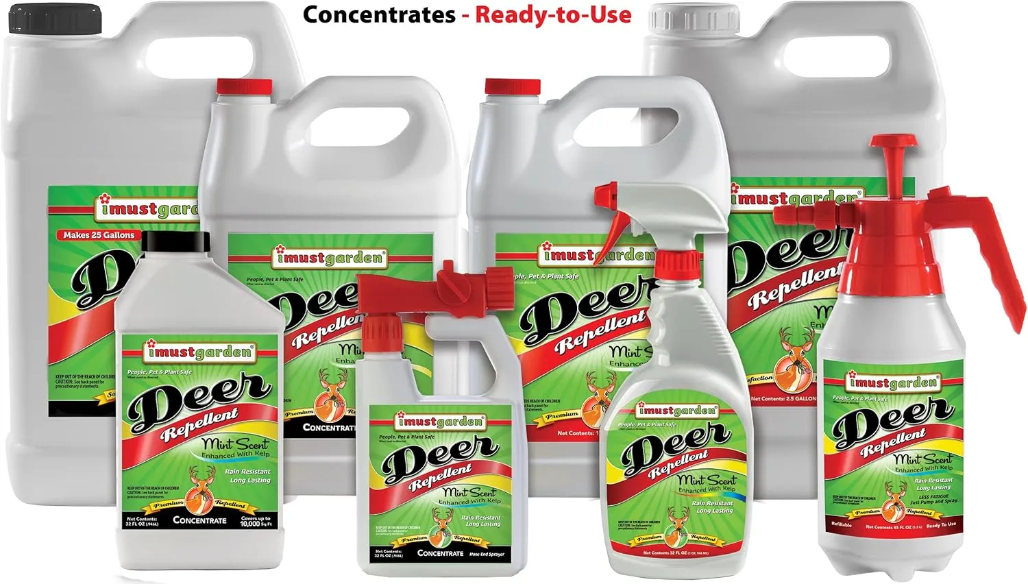 I Must Garden Deer Repellent: Mint Scent Deer Spray for Gardens & Plants – Natural Ingredients – 32oz Ready to Use