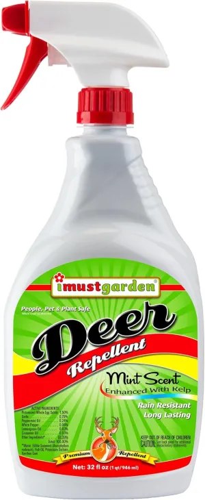 I Must Garden Deer Repellent: Mint Scent Deer Spray for Gardens & Plants – Natural Ingredients – 32oz Ready to Use