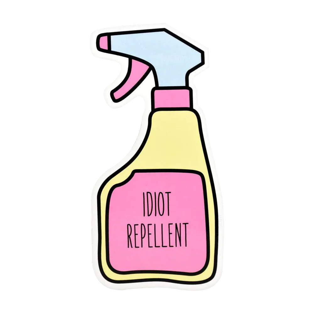 Idiot Repellent Spray Sticker
