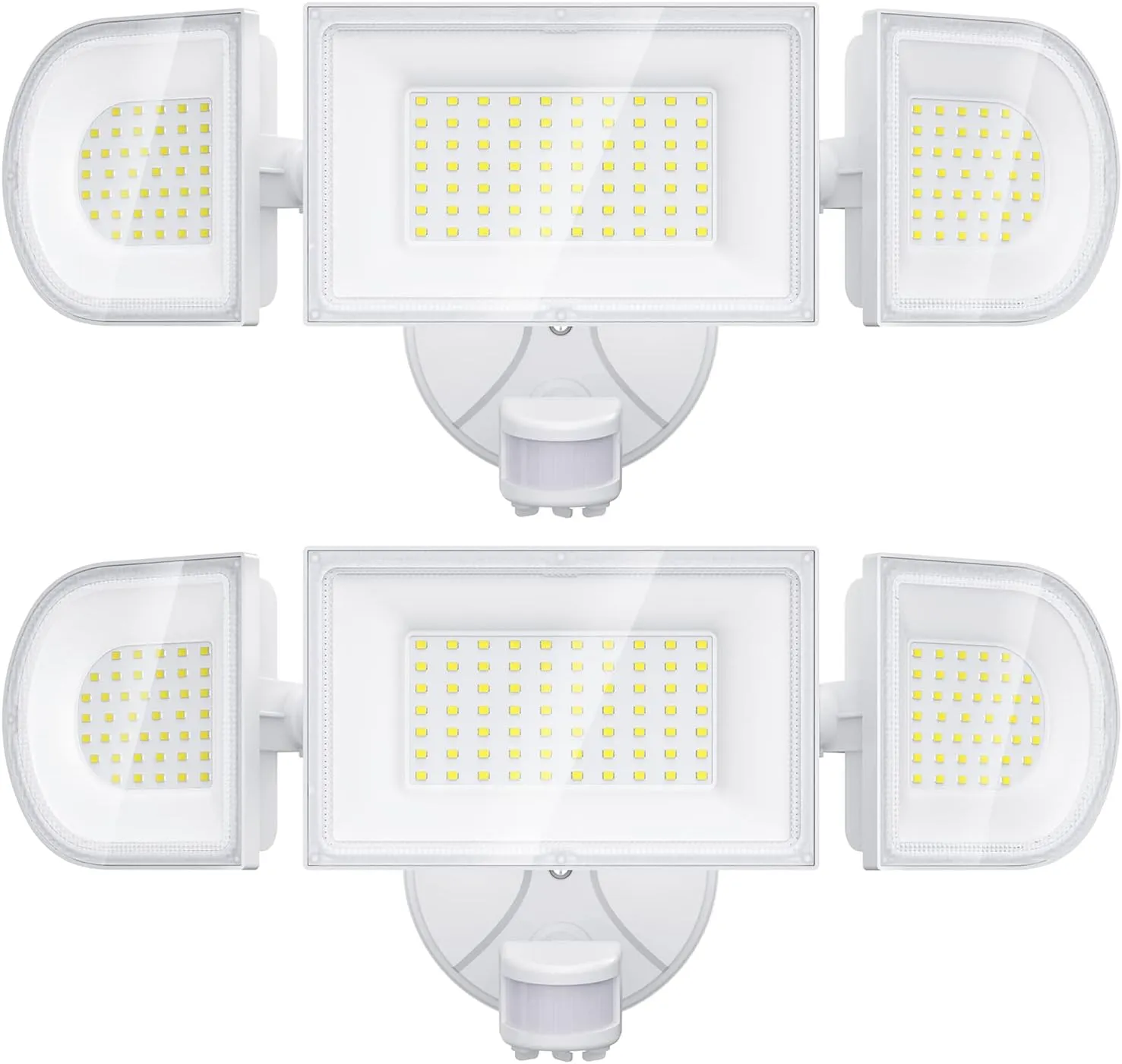 iMaihom 2 Pack 100W Motion Sensor Lights, LED Security Light 9000LM Super Bright Flood Lights Outdoor, 6500K IP65 Security Motion Light, 3 Head Adjustable Motion Flood Lights Outdoor for Yard Garage