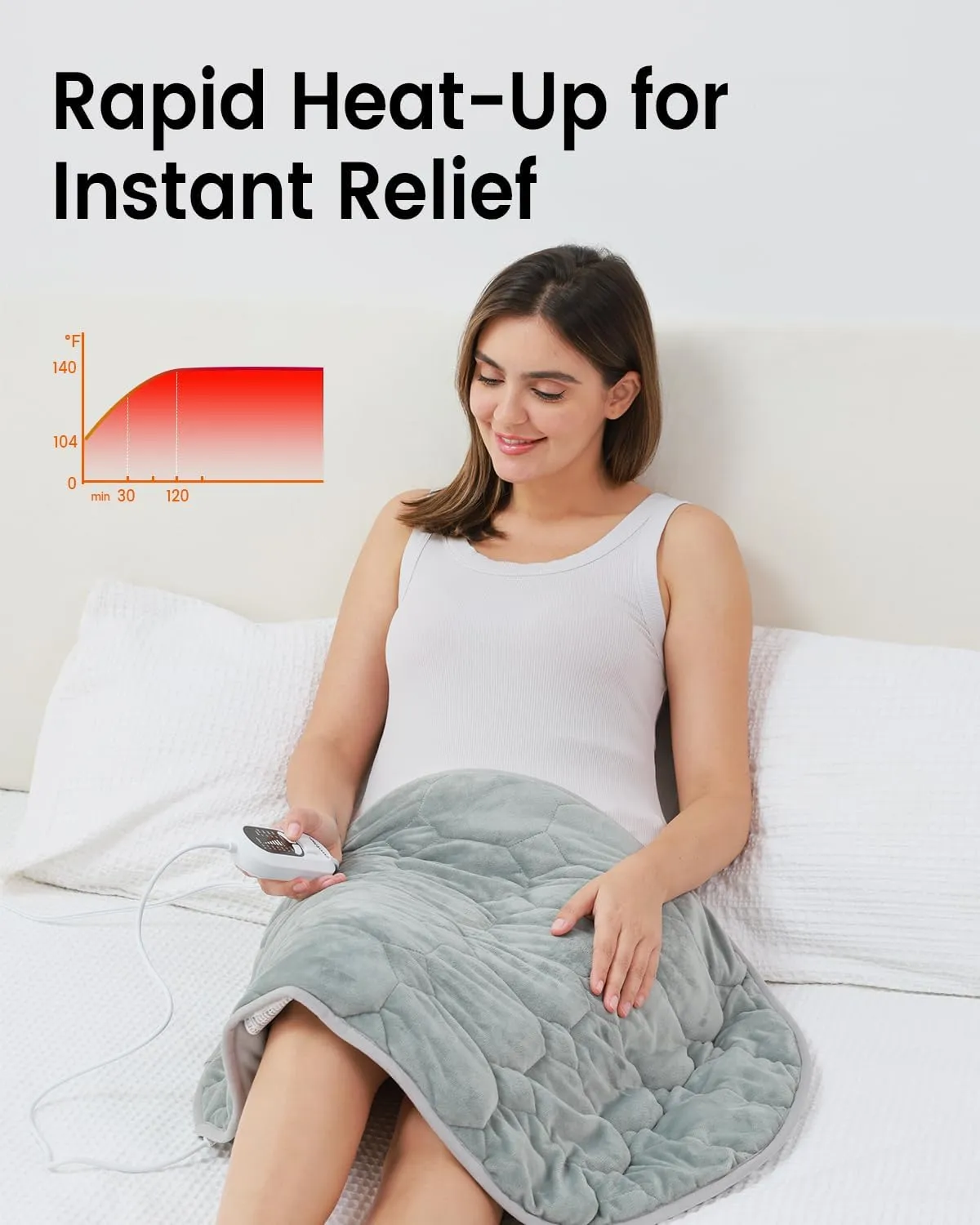 immtree Weighted Heating Pad 7lbs for Deeper Pain Relief, XXXL Size(29x24) Weighted Heating Blanket with Fast Heat Technology,Weighted Lap Heated Blanket, Weighted Heated Pad for Back and Shoulder