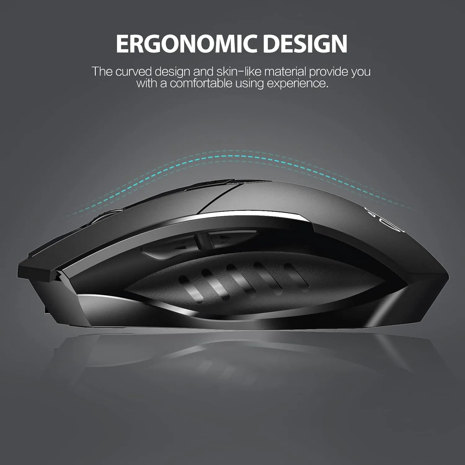INPHIC Multi-Device Bluetooth Mouse Wireless, Rechargeable, USB Receiver, 6 Buttons, Ergonomic for Laptop, Computer, Mac, PC etc.