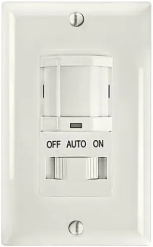Intermatic iOS-DSIF-WH Motion Sensor, White - Automated Lighting Control with Adjustable Time Delay, Compatible with Lutron Caseta Home Automation Devices - Energy-Efficient & Reliable Performance