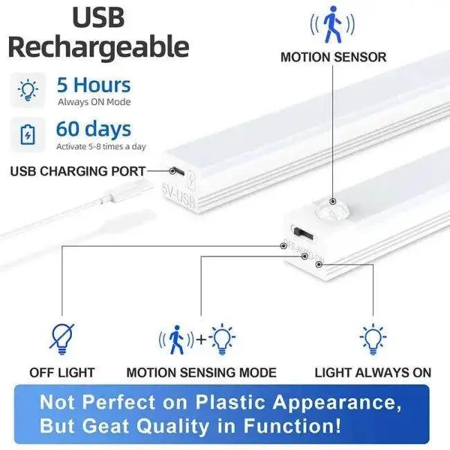 Iralan Motion Sensor LED Cabinet Light with USB Rechargeable