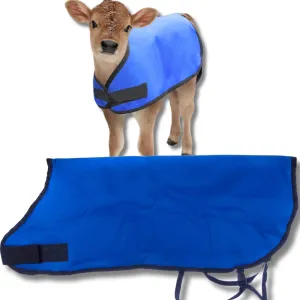 Jeffers Livestock Insulated Calf Blanket, Blue, 1 Pack - 200 Grams of Polyfill, Winter Warm Clothes for Calf, Water Proof, Windproof Warming Blanket, Jacket, Coat - Thickened Belly Protection