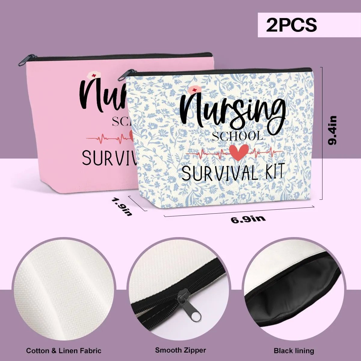 JIUWEIHU 2PCS Nursing Appreciation Gifts for RN Nurses Practitioner, Nurse Week Gifts Nursing School Survival Kit