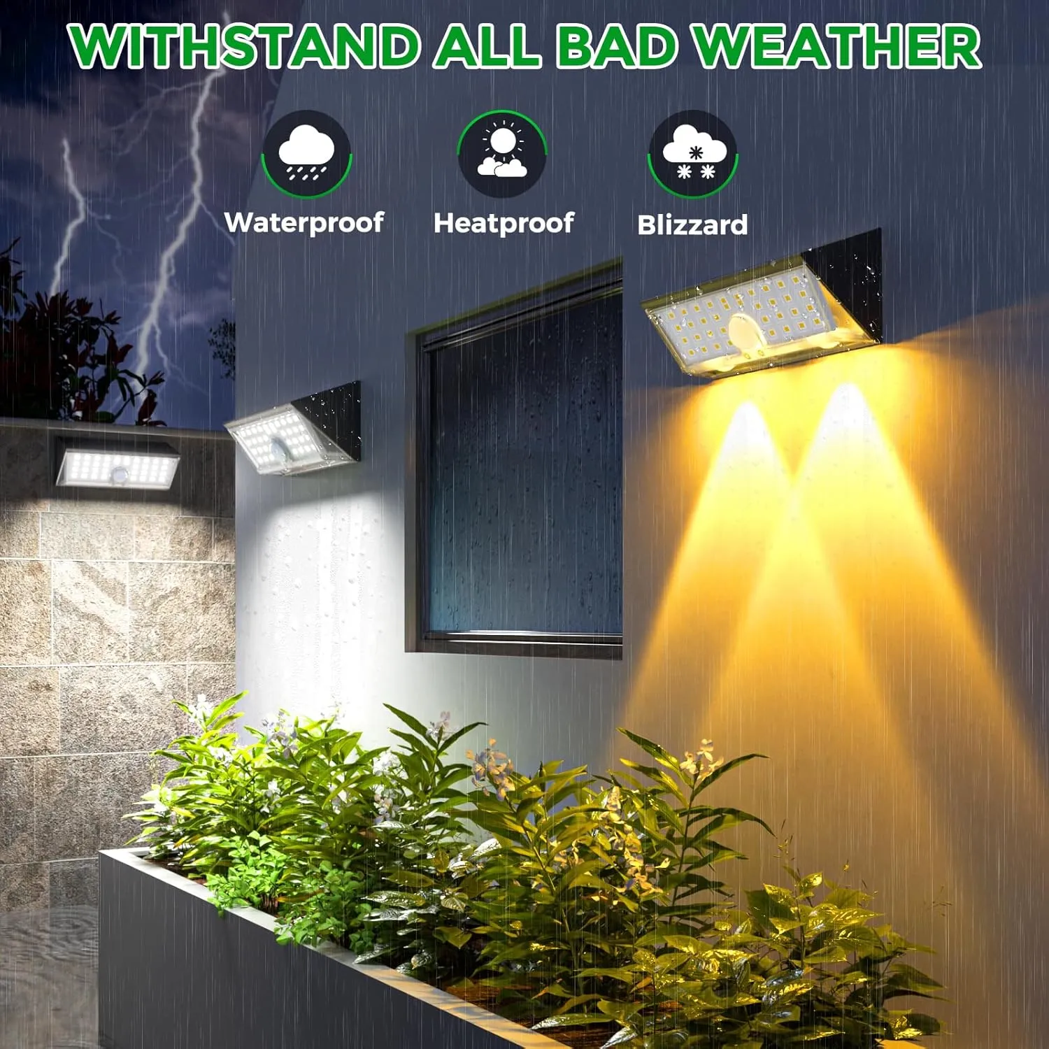 JSOT Solar Fence Lights Outdoor Waterproof IP65, 4 Modes Motion Sensor Lights Outdoor, 38LED Bright Wall Security Lighting for Outside Garage Garden Fence - Cool White 6Pack