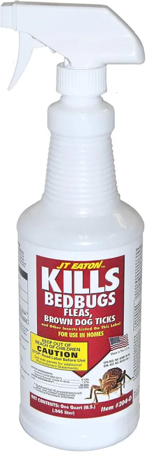 JT Eaton 204-O Bed Bug Killer Ultra, Oil-Based Insect Spray, Non-Staining Formula for Indoor Use, 1 Quart