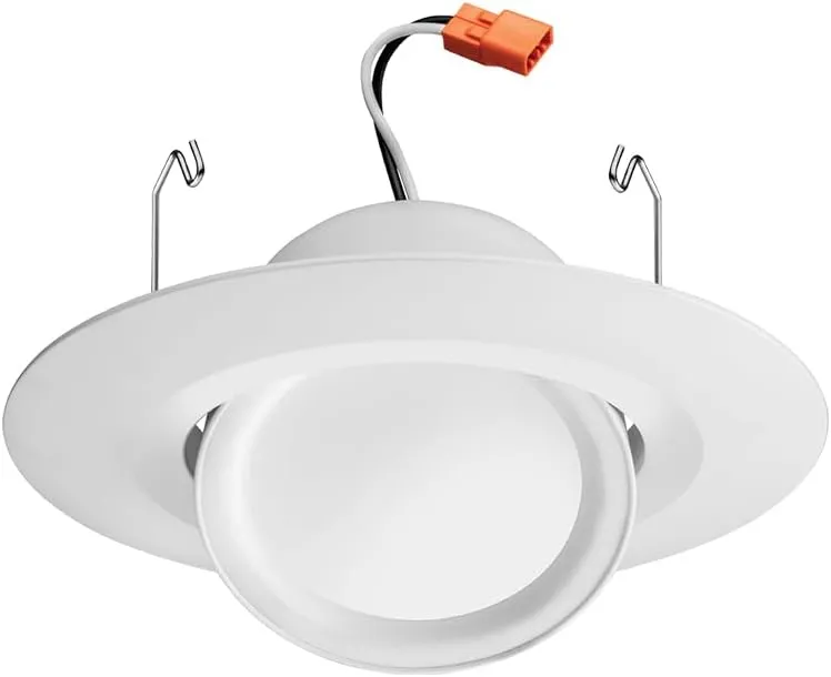 Juno RB56AC RGBW MW M6 RetroBasic Connect Adjustable LED Downlight, Dynamic Color Red, Green, Blue, White, Includes E26 Socket Adaptor, Matte White, 5-Inch to 6-Inch