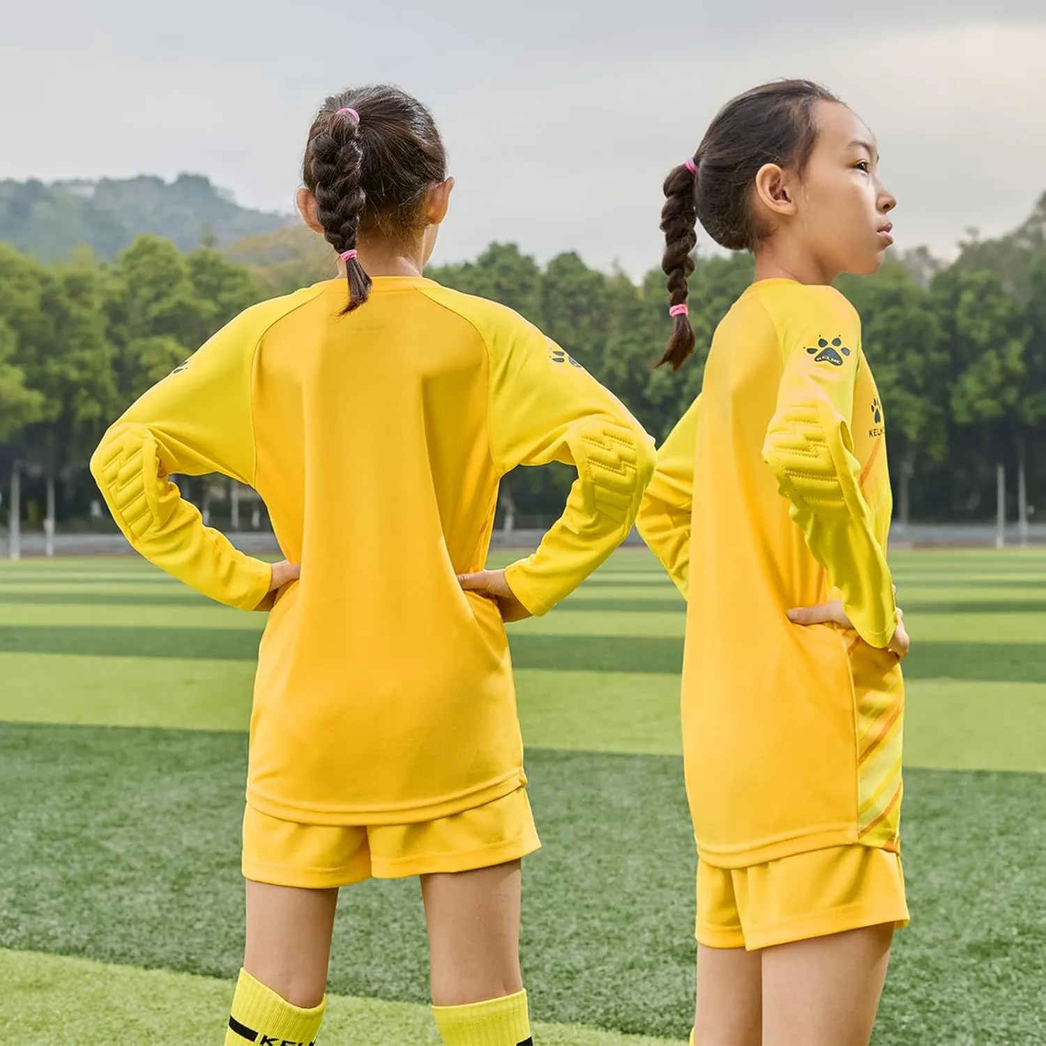 KELME Kids Goalie Shirt,Goalkeeper Jersey Padded Long Sleeve Soccer Football Training Uniform for Boys Girls