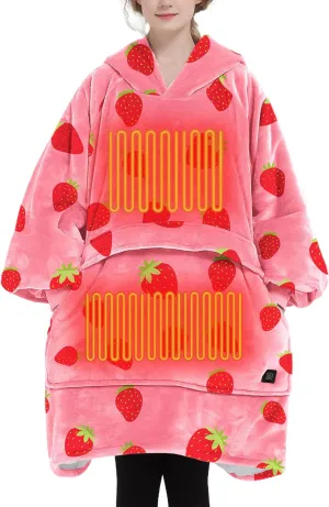 KFUBUO Heated Electric Wearable Blanket Throw Battery Operated Portable USB Cordless Outdoor Hoodie Sweatshirt
