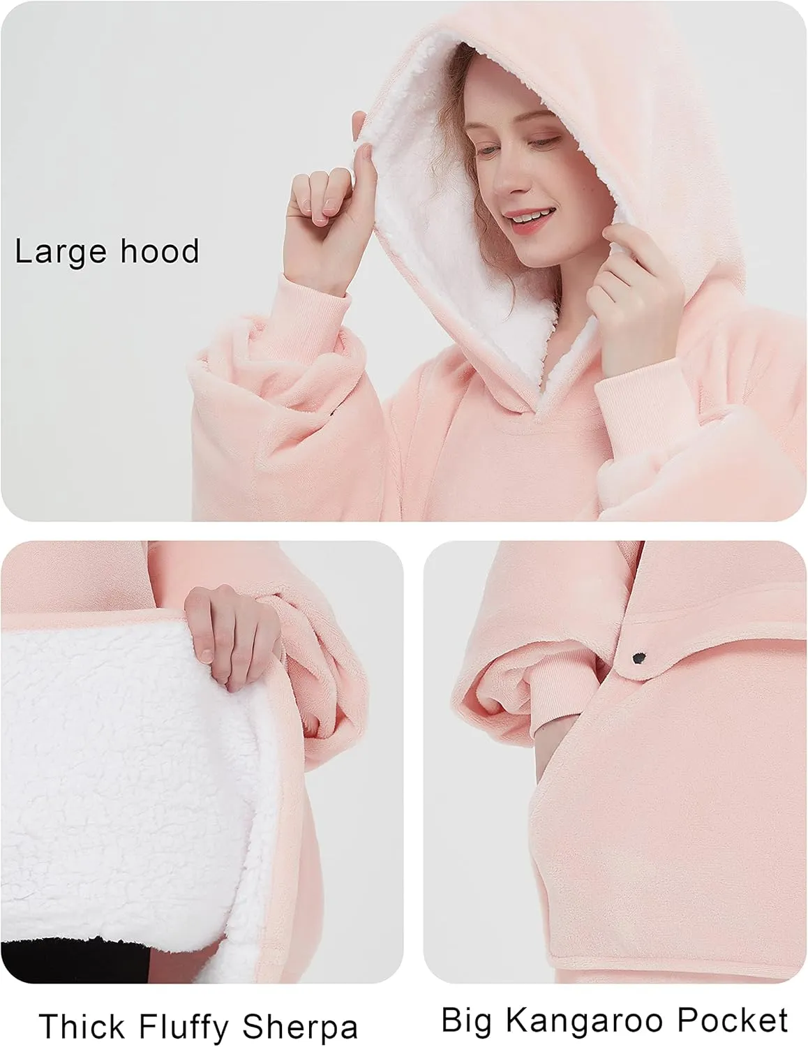 KFUBUO Heated Electric Wearable Blanket Throw Battery Operated Portable USB Cordless Outdoor Hoodie Sweatshirt