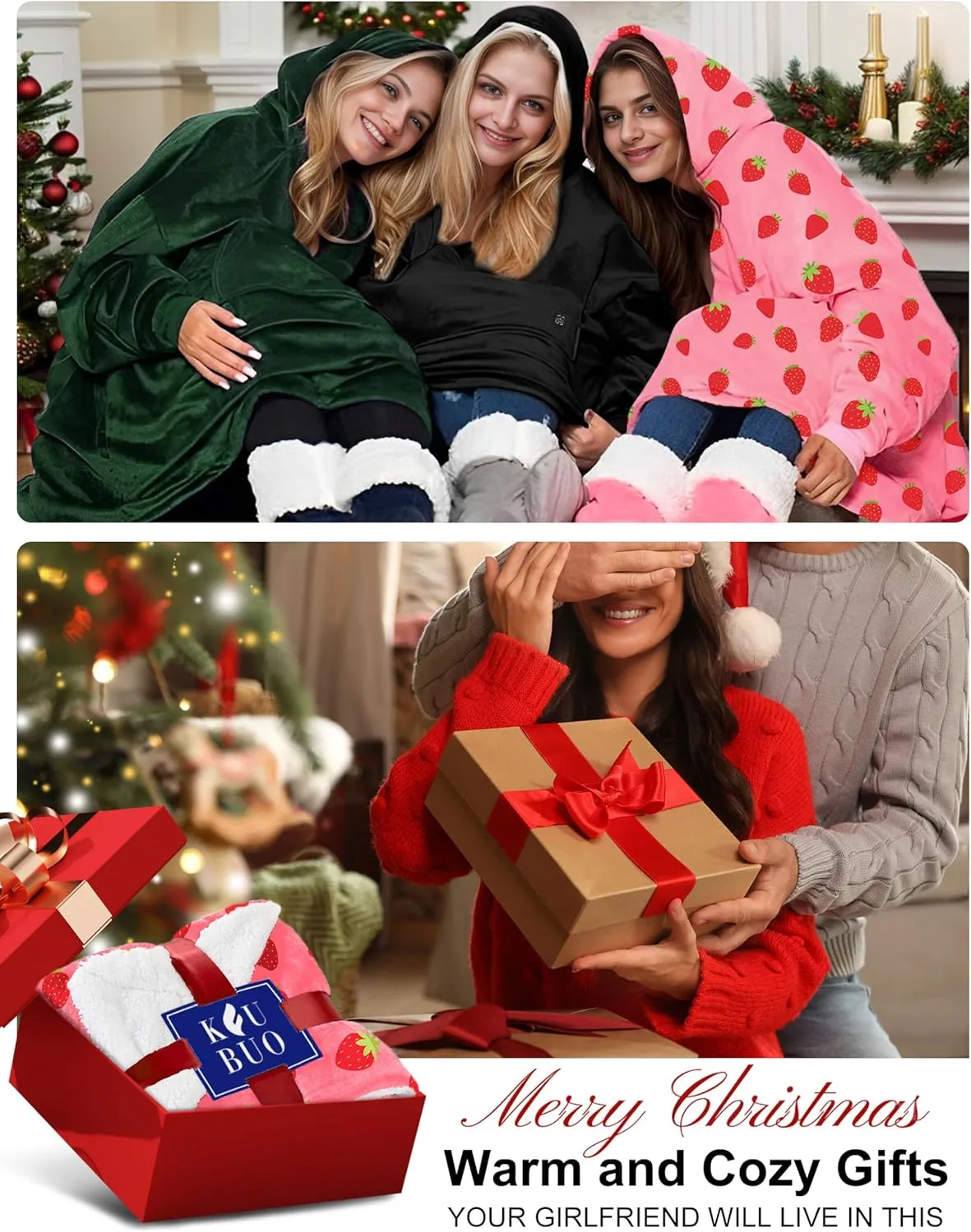 KFUBUO Heated Electric Wearable Blanket Throw Battery Operated Portable USB Cordless Outdoor Hoodie Sweatshirt