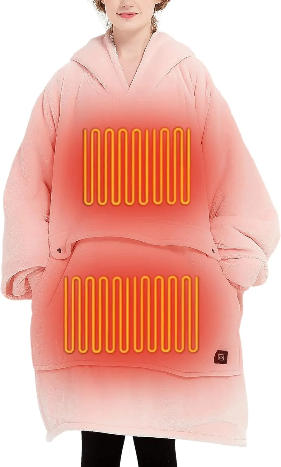 KFUBUO Heated Electric Wearable Blanket Throw Battery Operated Portable USB Cordless Outdoor Hoodie Sweatshirt