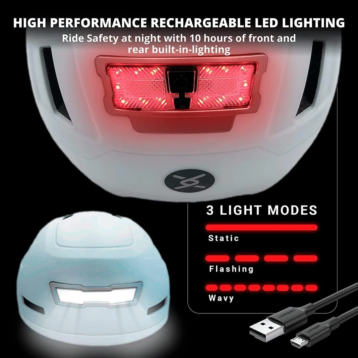 Kid Bike Helmets for Boys and Girls | Fit Head 51-54cm Circumference | CPSC & NTA-8776 Dual Certified | Multi-Sport Helmets with LED Lights, Magnetic Buckle, Detachable Visor