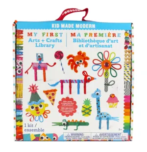 Kid Made Modern My First Arts & Crafts Set for Kids Ages 3 4 5 6 7 8  - Ideal Preschool Craft Kits for Boys & Girls Toddler - 200  Pieces Bulk Craft Supplies & Materials Kit for Fun Art Projects