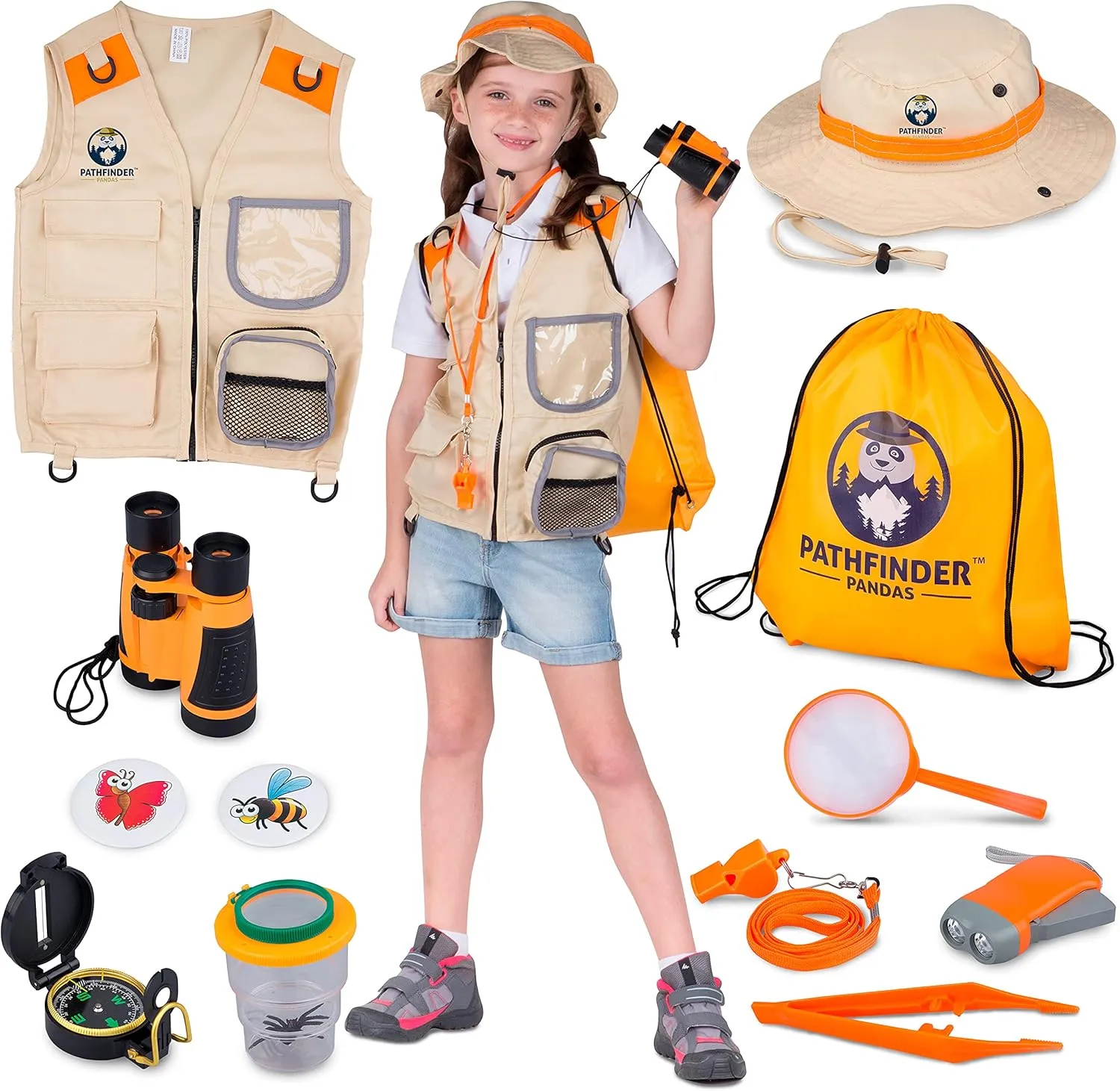 Kids Explorer Kit with Safari Vest & Hat for 3-12 Year Old Boys & Girls - Safari Costume & Dress Up as Zoo Keeper, Paleontologist - Giftable Outdoor Adventure Kit for Kids   Adventure Book