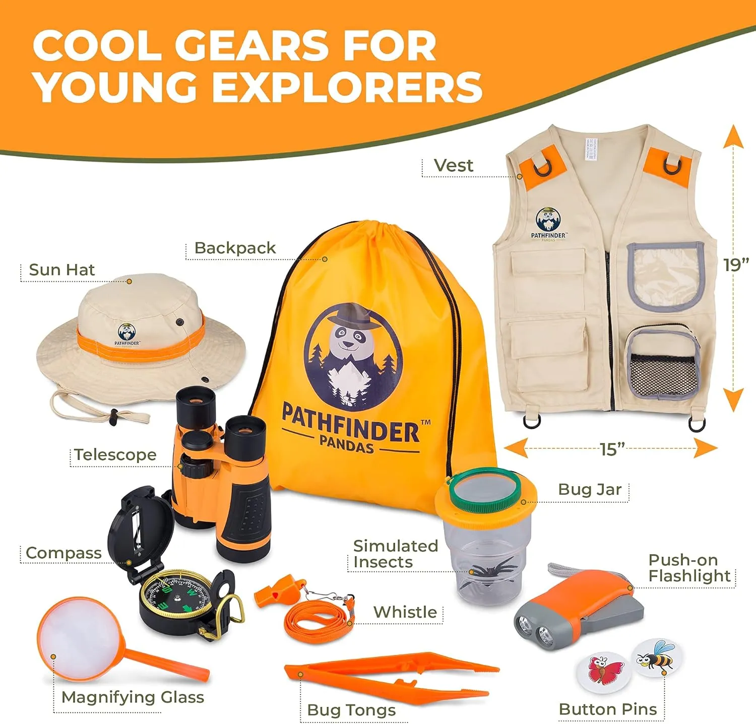 Kids Explorer Kit with Safari Vest & Hat for 3-12 Year Old Boys & Girls - Safari Costume & Dress Up as Zoo Keeper, Paleontologist - Giftable Outdoor Adventure Kit for Kids   Adventure Book