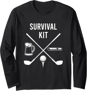 Kit Survival Golf Beer Cigar Golfer Golfing Ball Hole In One Long Sleeve T-Shirt