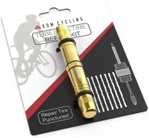 KOM Cycling Tubeless Tire Repair Kit for Bikes 8 Colors! Fixes Mountain Bike and Road Bicycle Tire Punctures