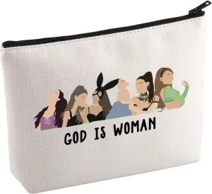 KUIYAI Singer Merchandise Cosmetic Bag God Is Woman Album Makeup Bag Pop Music Lovers Gift Song Gift Pop Singer Toiletry Bag For Fans (GodIsWomanMakeup)