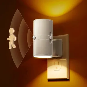 L LOHAS LED Motion Sensor Night Light, Amber Night Light, [2 Pack] Motion Activated Night Light, Yellow Nightlights, Dimmable 0-100LM, Sleep Light for Bathroom Hallway Bedroom Stairway Kitchen