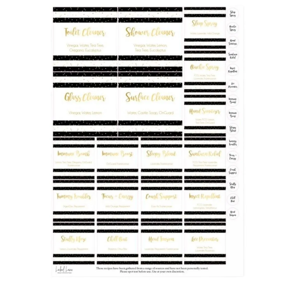 Label Lane Label Set - Black and Gold