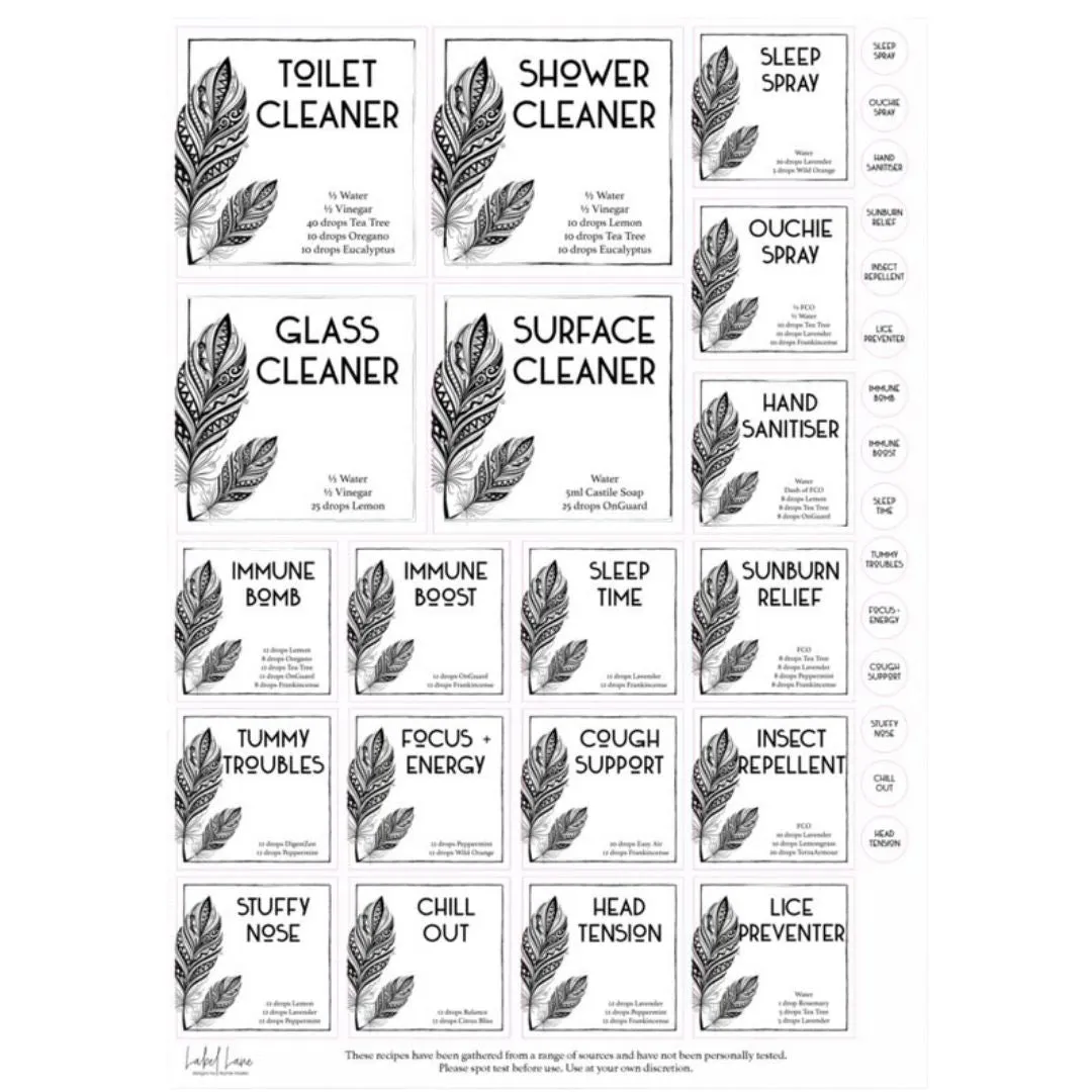 Label Lane Label Set - Tribal Feather