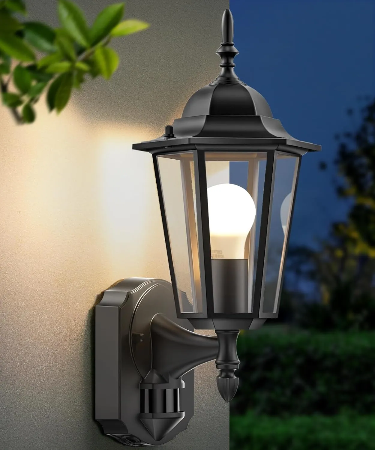 Lamomo Motion Sensor Outdoor Lights, Upgrade Dusk to Dawn Exterior Light Fixture Wall Mounted, 100% Anti-Rust Aluminum Waterproof Porch Lights for Patio Front Door Garage