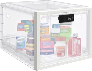 Large Medicine Lock Box for Safe Medication, Lockable Storage Box for Fridge/Snacks Food, Phone Lock Boxes with Combination Code for Home/Dorms/Office Storage Lockers