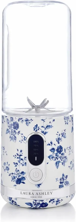 Laura Ashley Portable Blender by VQ - Compact, Powerful & Easy to Use USB Rechargeable Mini Blender for Smoothies and Shakes With 450 mL Bottle - for Kitchen/Gym/Travel