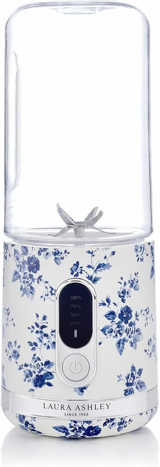 Laura Ashley Portable Blender by VQ - Compact, Powerful & Easy to Use USB Rechargeable Mini Blender for Smoothies and Shakes With 450 mL Bottle - for Kitchen/Gym/Travel