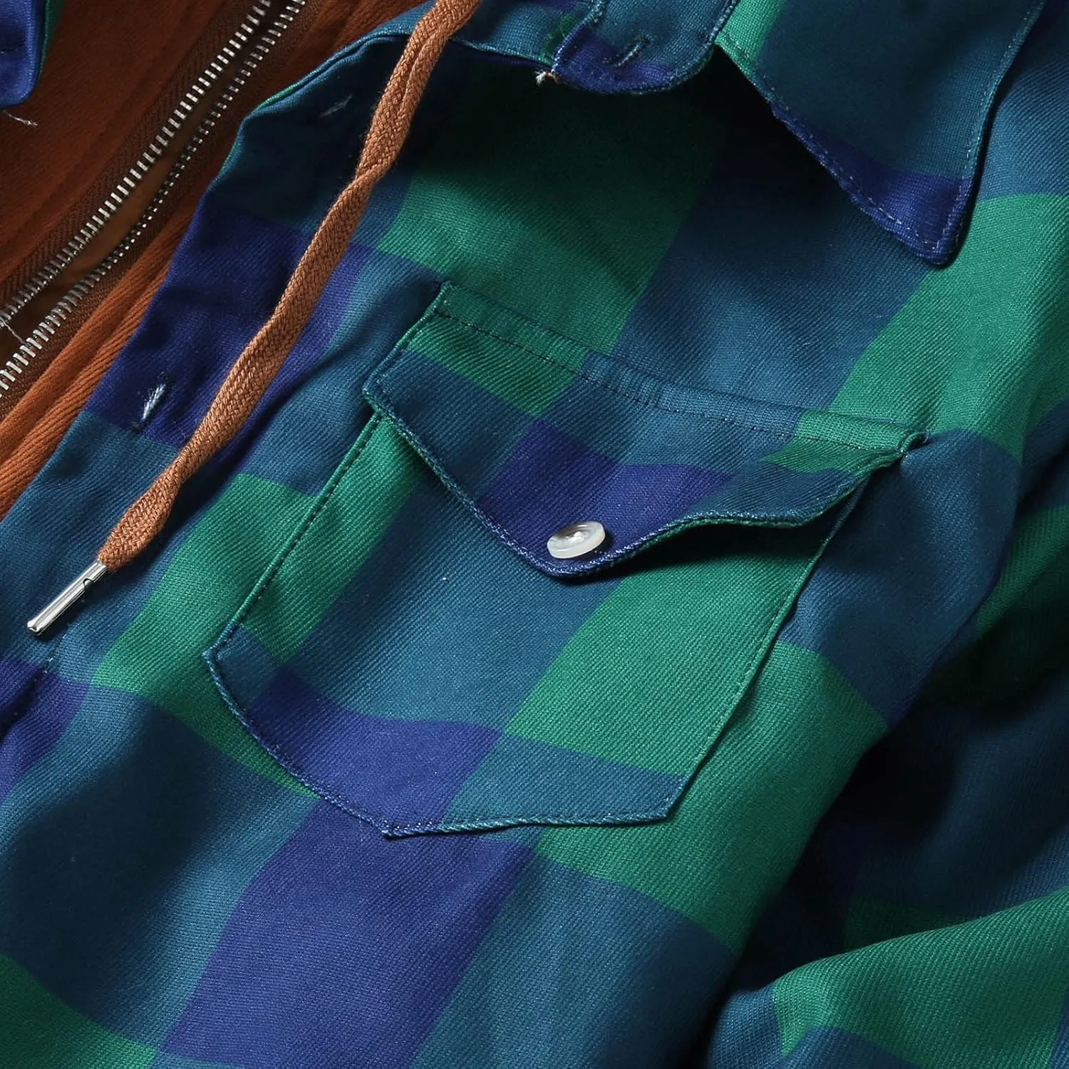 LCMTWX Mens Flannel Jacket And Autumn Plaid Print Lapel Button Down Pocket Long Sleeve Shirt Men Plus Size Big&Tall Mens