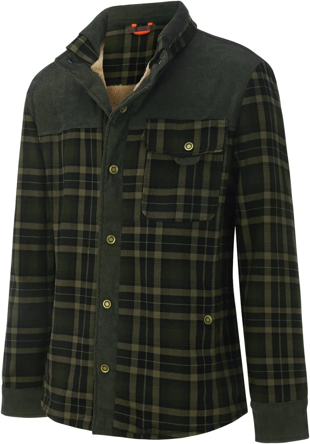 LCMTWX Mens Flannel Jacket And Autumn Plaid Print Lapel Button Down Pocket Long Sleeve Shirt Men Plus Size Big&Tall Mens