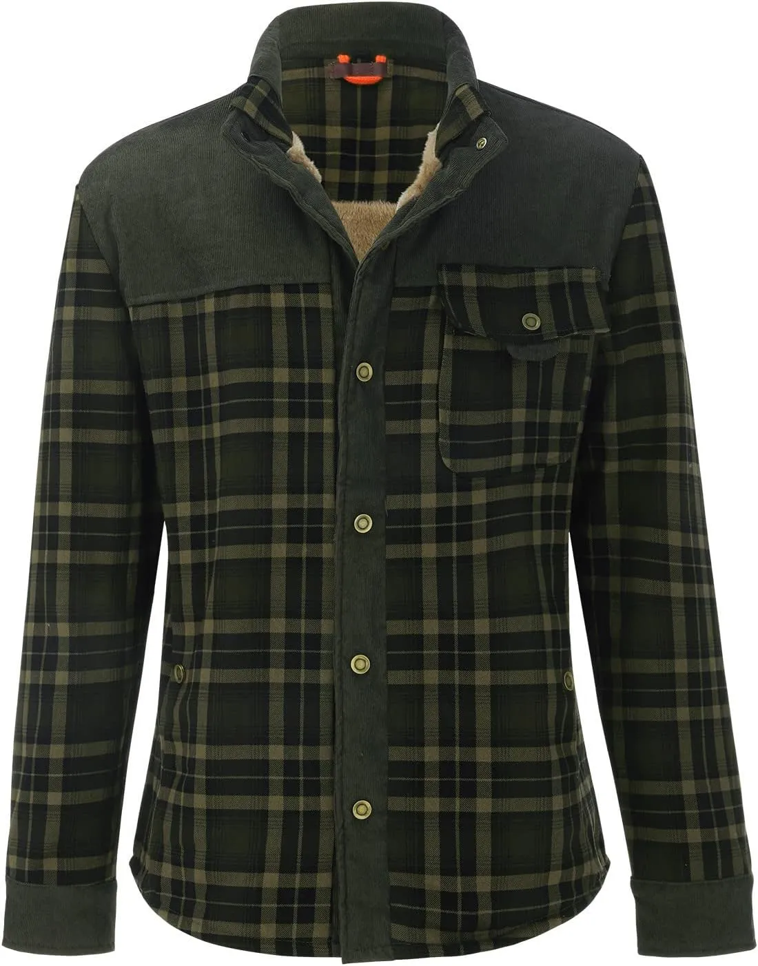 LCMTWX Mens Flannel Jacket And Autumn Plaid Print Lapel Button Down Pocket Long Sleeve Shirt Men Plus Size Big&Tall Mens