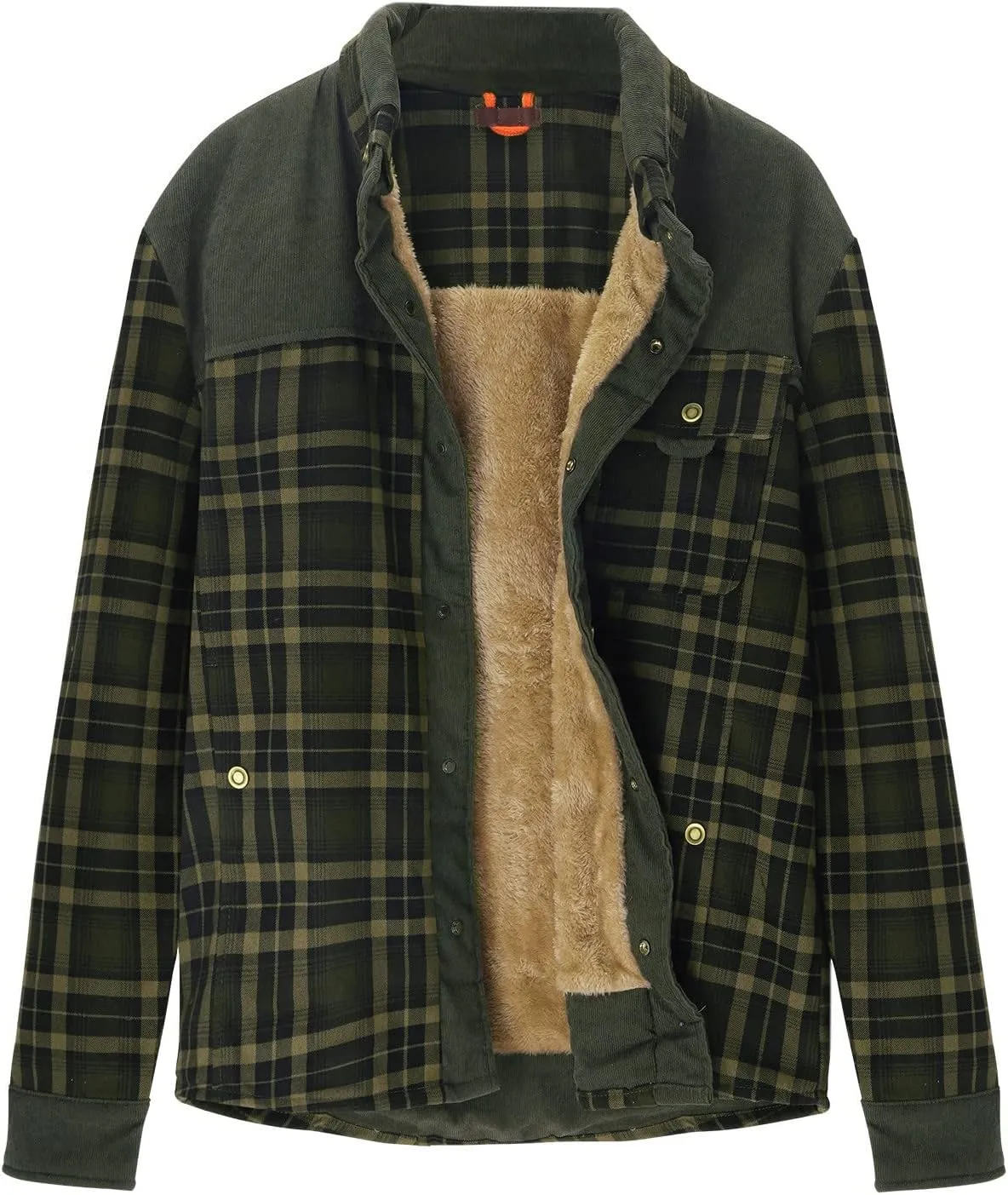 LCMTWX Mens Flannel Jacket And Autumn Plaid Print Lapel Button Down Pocket Long Sleeve Shirt Men Plus Size Big&Tall Mens