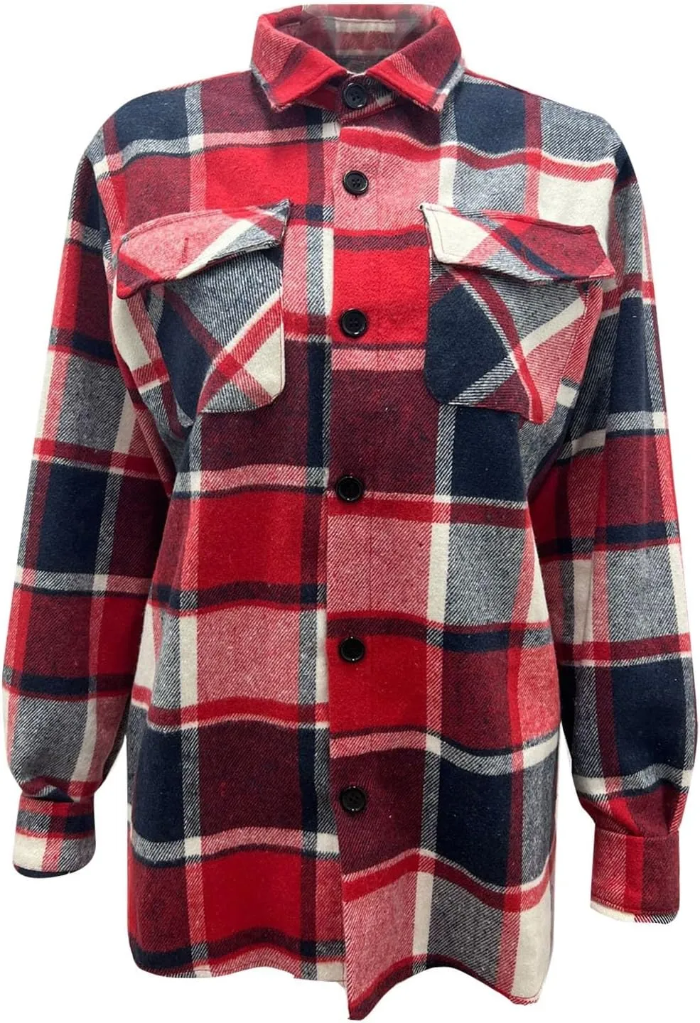 LCMTWX Mens Plaid Flannel Jacket Pullover Sweatshirt Jacket Button Collar Warm Sweater Coat with Hood for Men Sherpa Button