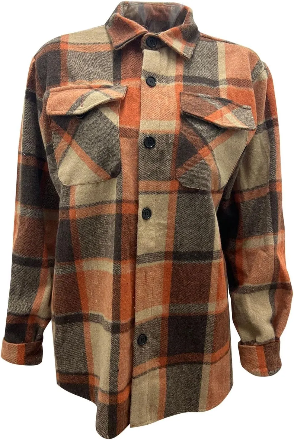 LCMTWX Mens Plaid Flannel Jacket Pullover Sweatshirt Jacket Button Collar Warm Sweater Coat with Hood for Men Sherpa Button