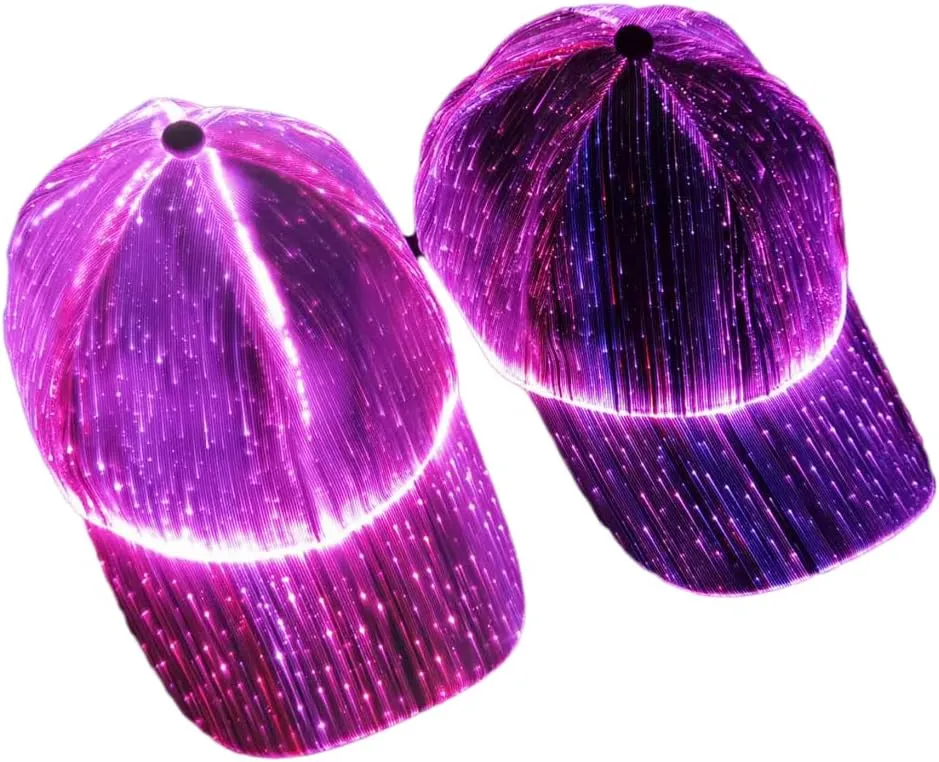 LED Cap Luminous Baseball Hat 7 Colors Glow Hat for Men Women USB Charging Light up Caps for Party Club
