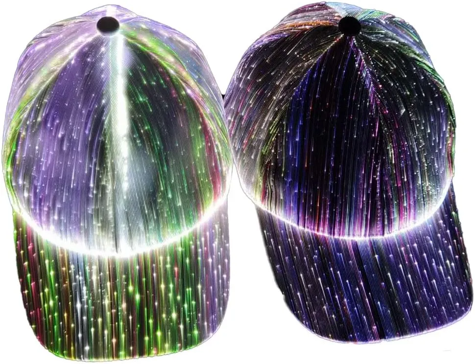 LED Cap Luminous Baseball Hat 7 Colors Glow Hat for Men Women USB Charging Light up Caps for Party Club