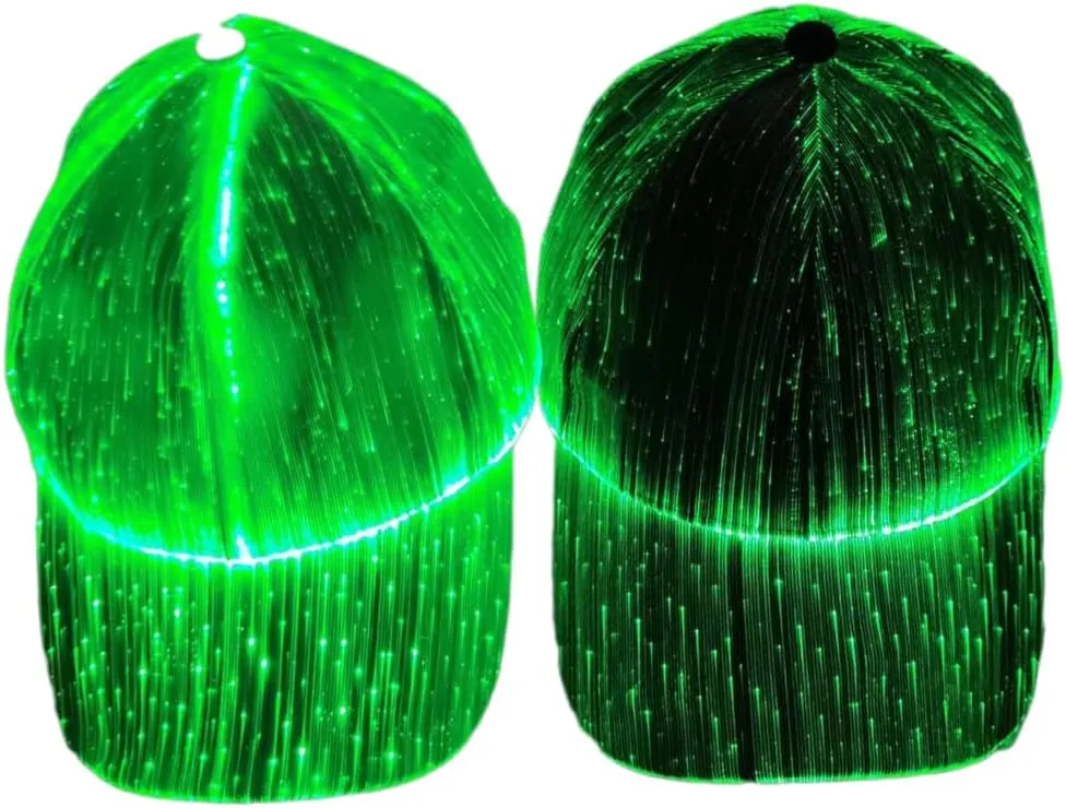 LED Cap Luminous Baseball Hat 7 Colors Glow Hat for Men Women USB Charging Light up Caps for Party Club