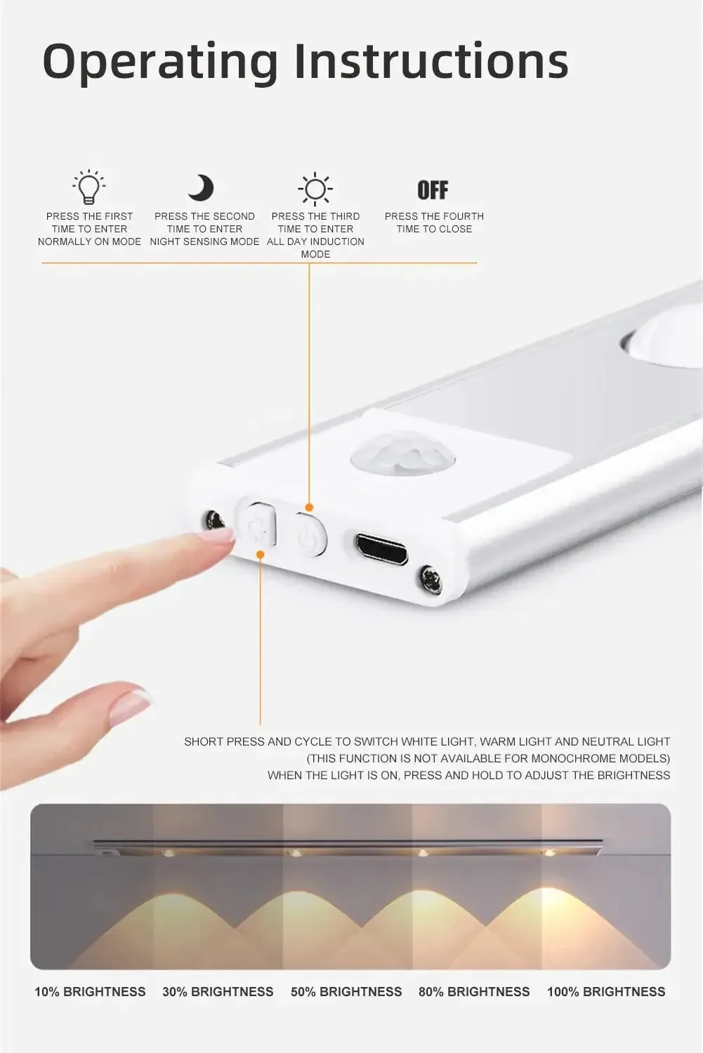 LED Counter Night Light - USB Rechargeable
