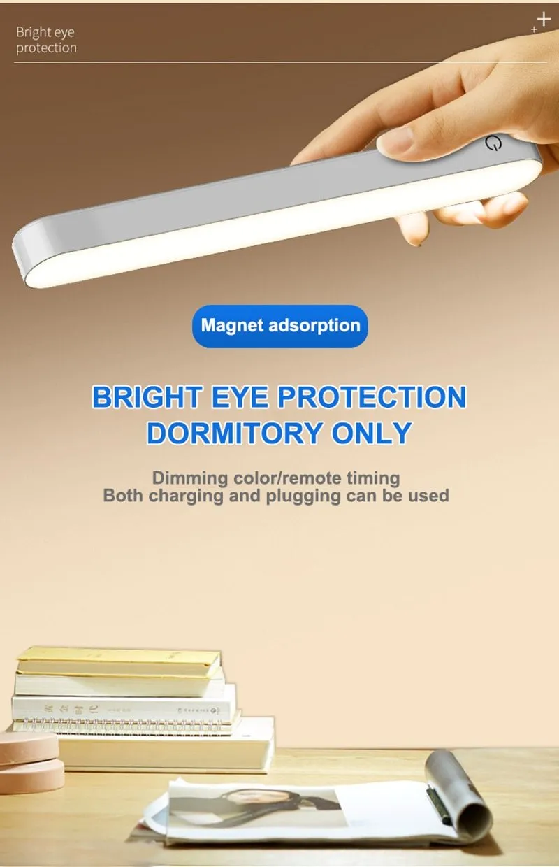 LED eye protection night light wireless touch dimming USB reading lamp bedroom living room cabinet bathroom lighting table lamps