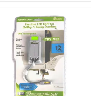 LED Flexible light for sewing machines & quilting. cordless rechargeable.
