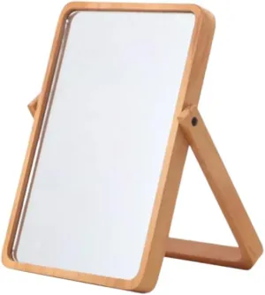 Led Lighted Makeup Mirror Square Glass Vanity Mirror Touch Sensor Foldable Perfect for Travel