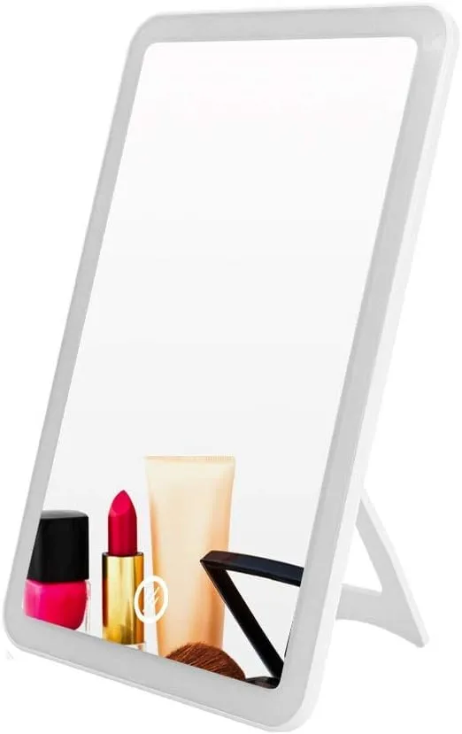 Led Makeup Mirror Touch Screen Vanity Lights 180 Degree Rotation Table Countertop Cosmetics Bathroom Mirror (Color : A Makeup Mirror)
