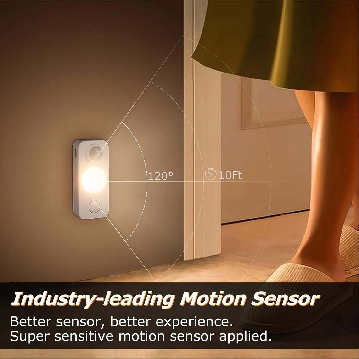 LED Motion Sensor Puck Lights, Rechargeable Cabinet Lights, Stick on Wireless LED Night Light for Closet, Drawer, Shelf, Under Cabinet, Warm White 4Pack, USB Charging Cord Included