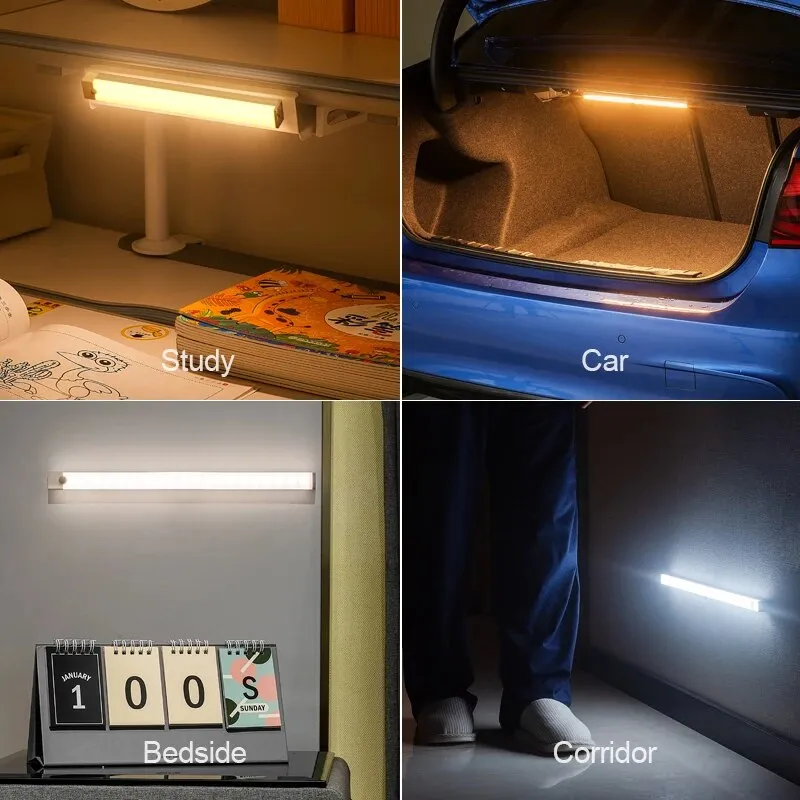 LED Motion Sensor Wireless USB Rechargeable  Night lamp For Kitchen Cabinet Wardrobe Lamp